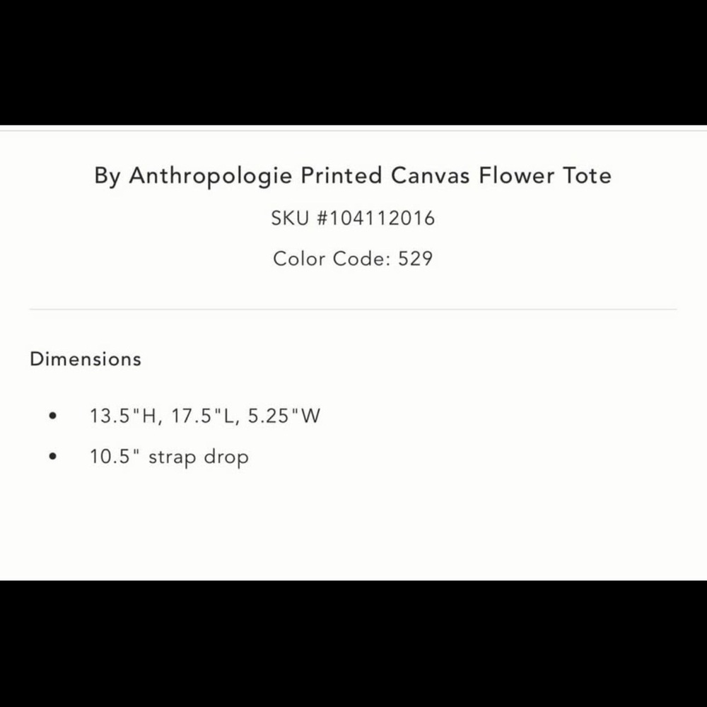 By Anthropologie Printed Canvas Flower Tote - Picture 6 of 6